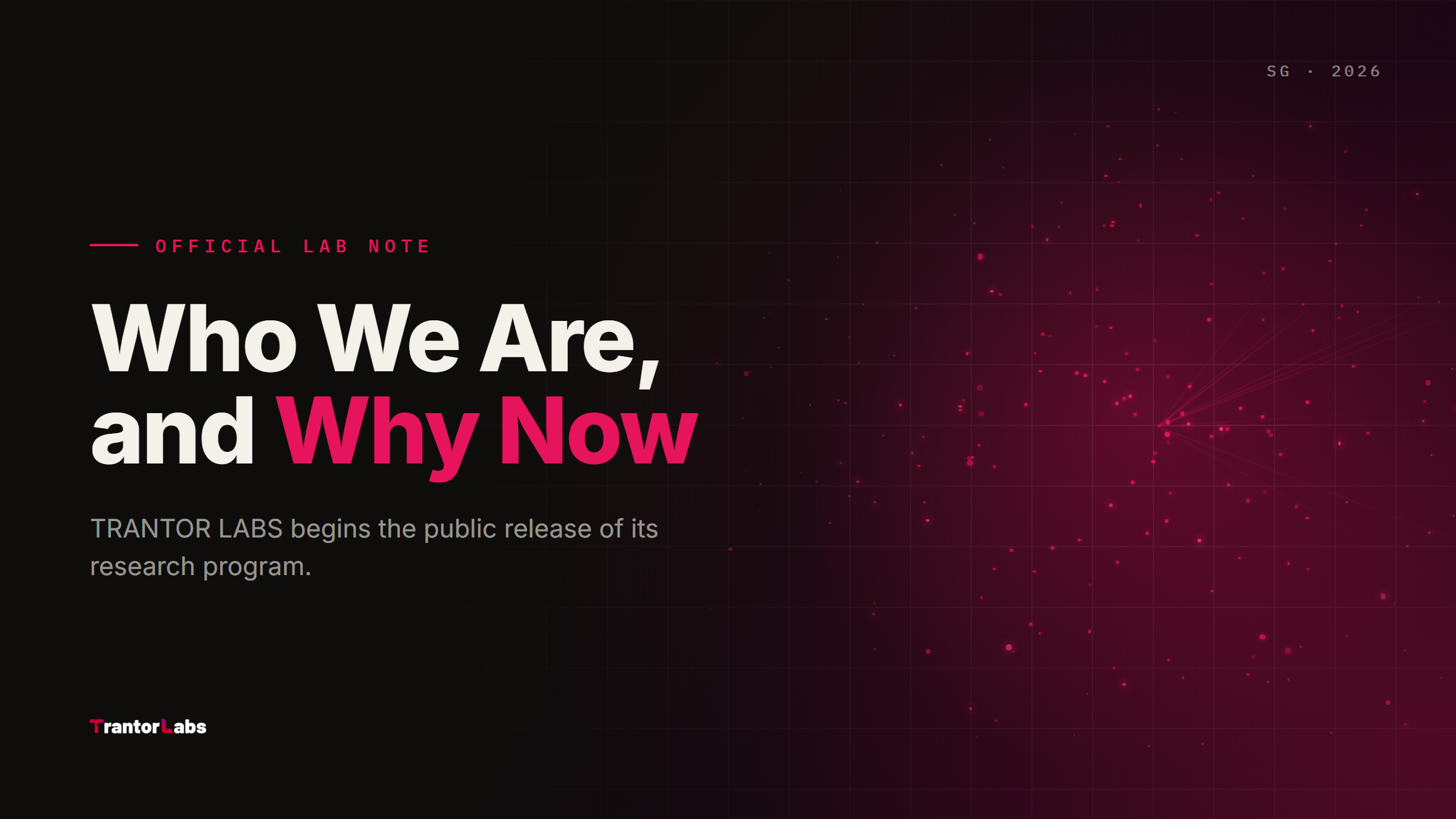 Who We Are, and Why Now